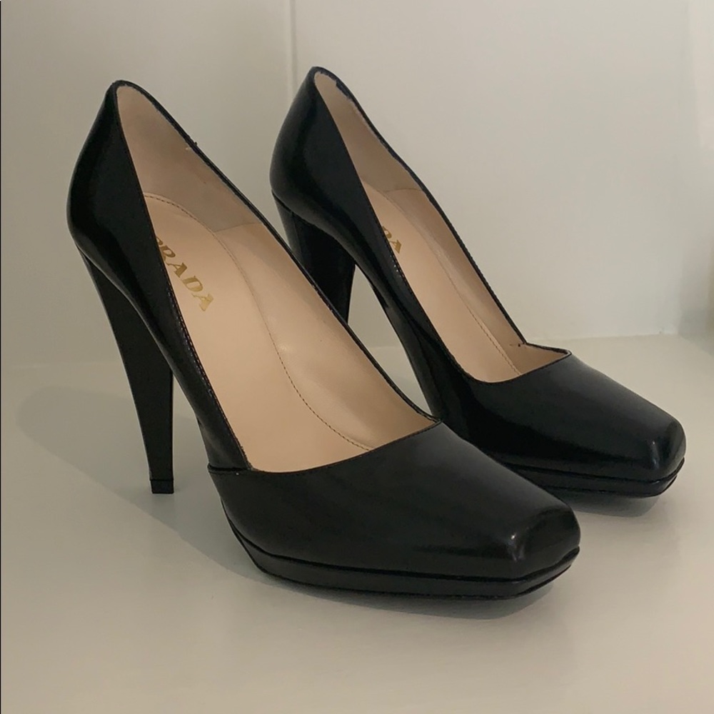 Nib: Prada Black Asymmetrical Square Toe - image 6